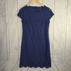 Laundry By Shelli Segal Navy Blue Lace A-Line Dress Size 2